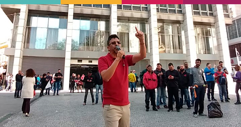 Bancários participam de ato contra a Reforma da Previdência