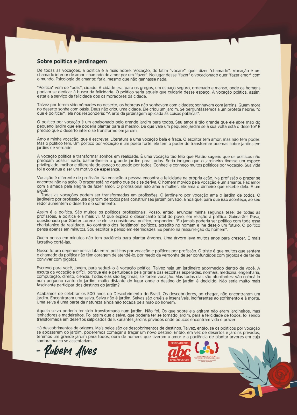 sobre politica de jardinagem