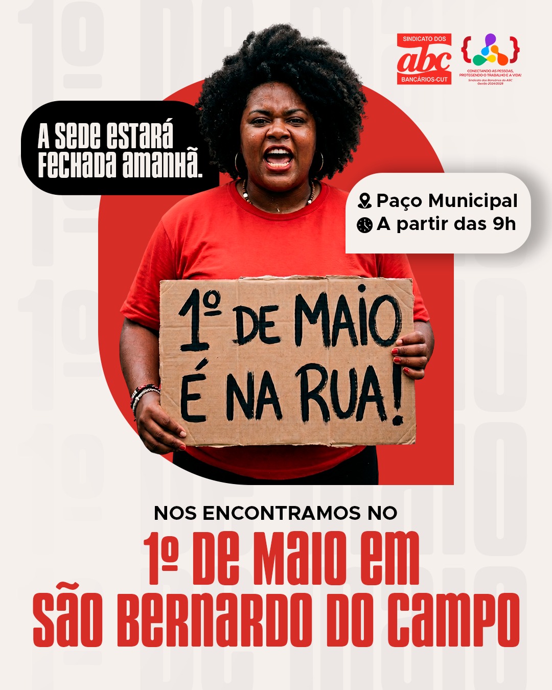 1º de Maio: Bancários do ABC estarão na rua em São Bernardo