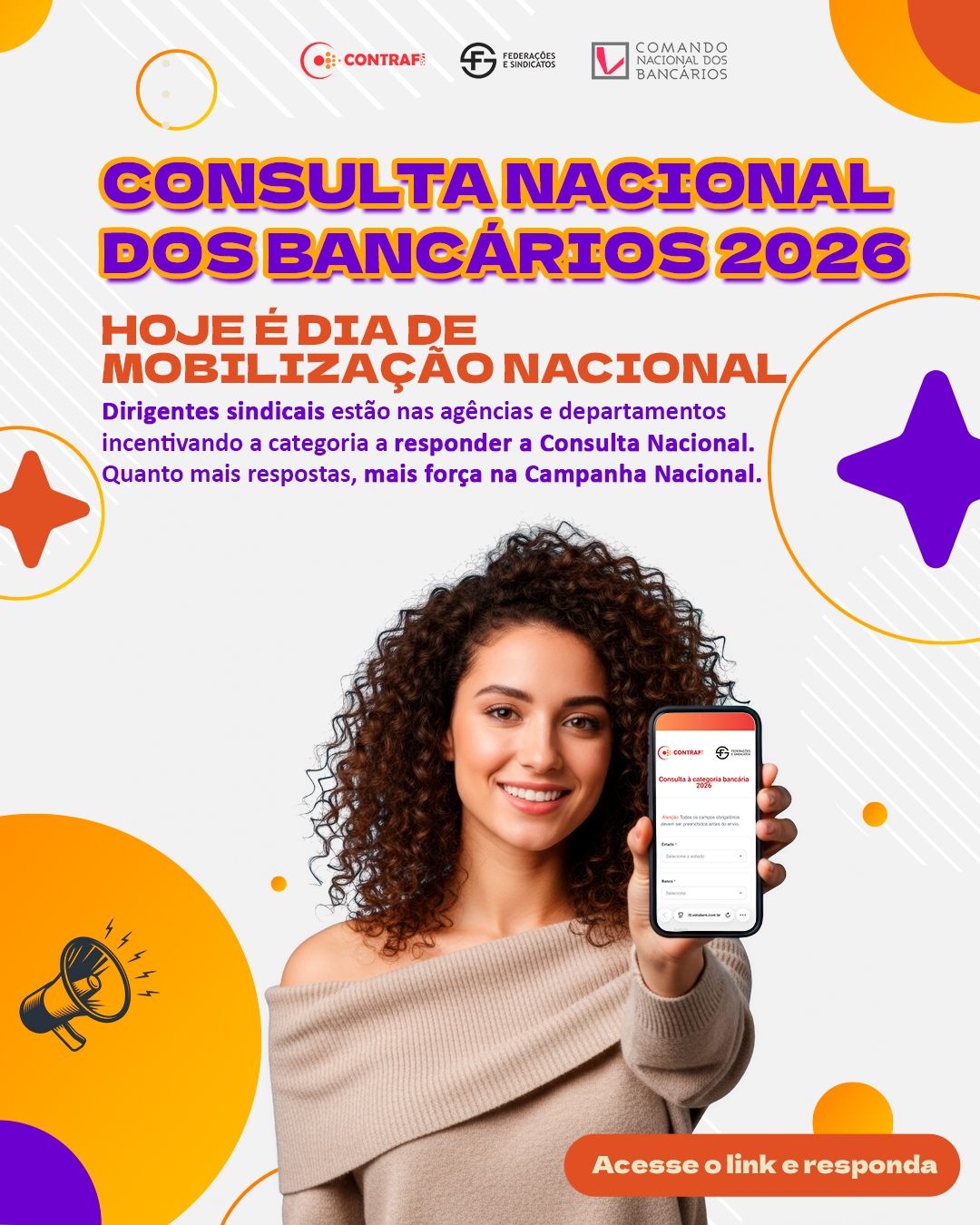✊ Hoje é dia de mobilização nacional nas agências e departamentos bancários.