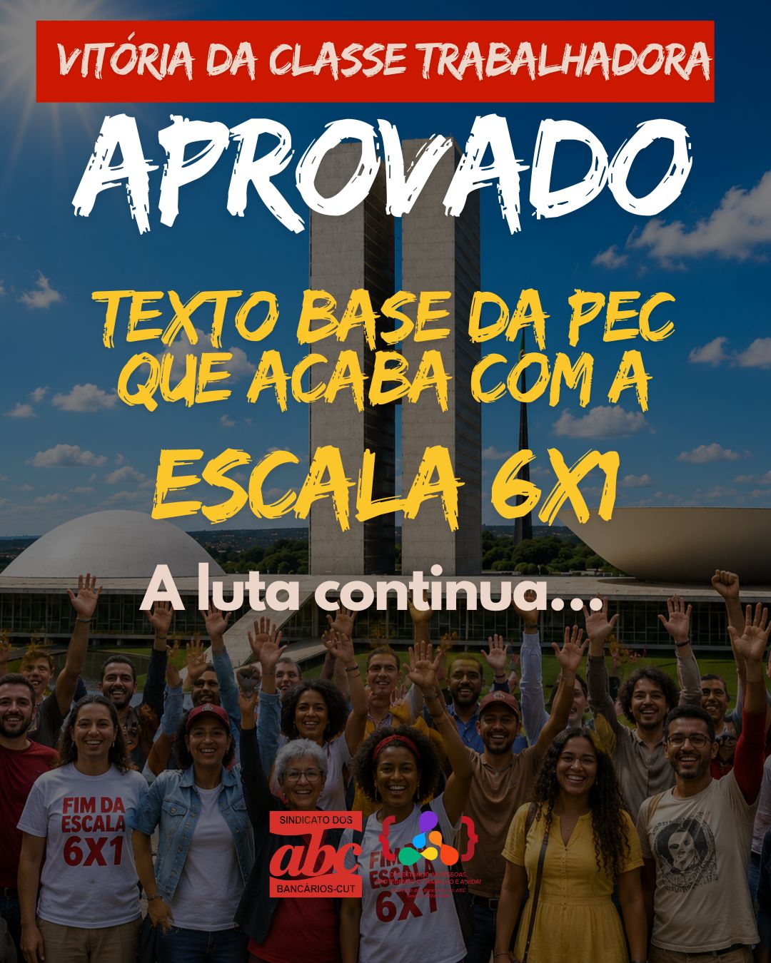Câmara aprova texto base da PEC contra a escala 6×1 em avanço histórico para os trabalhadores