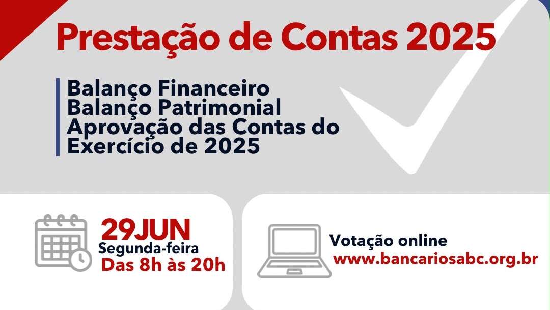 Assembleia para prestação de contas acontece nesta segunda-feira (29)