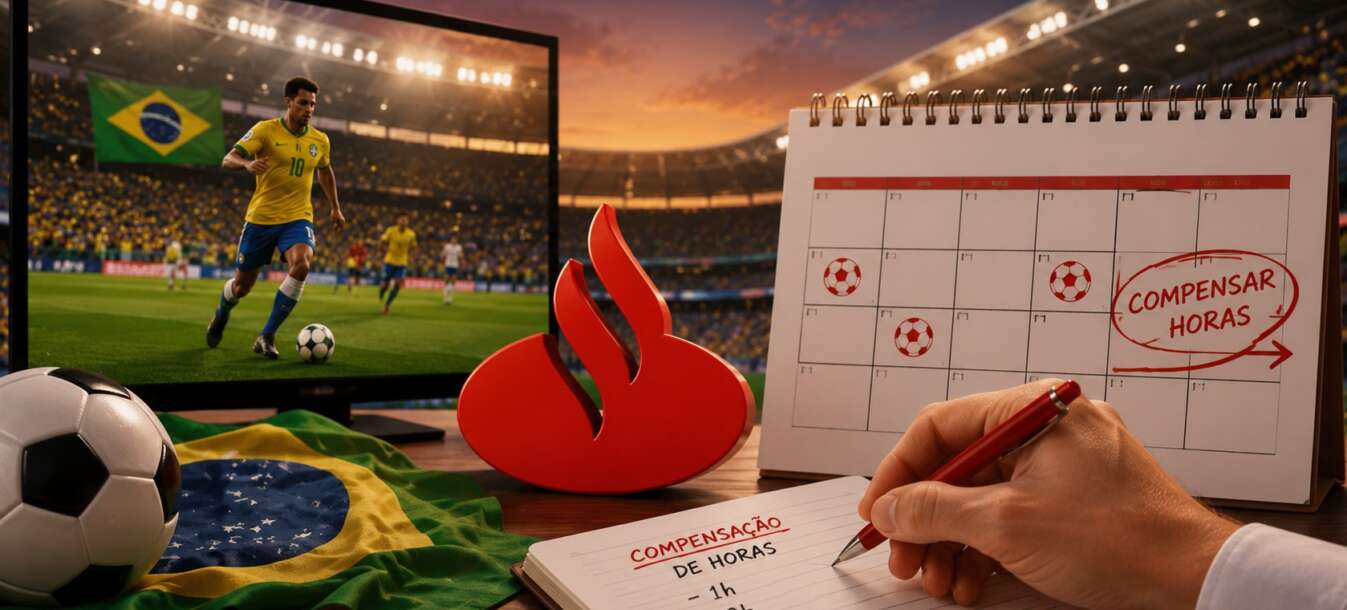 Santander frustra trabalhadores e impõe compensação de horas nos dias de jogos da Seleção