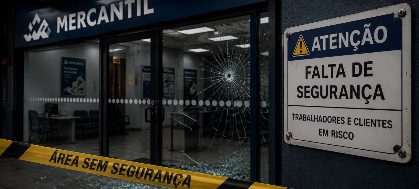 Falta de segurança nos postos de atendimento do Mercantil coloca trabalhadores em risco