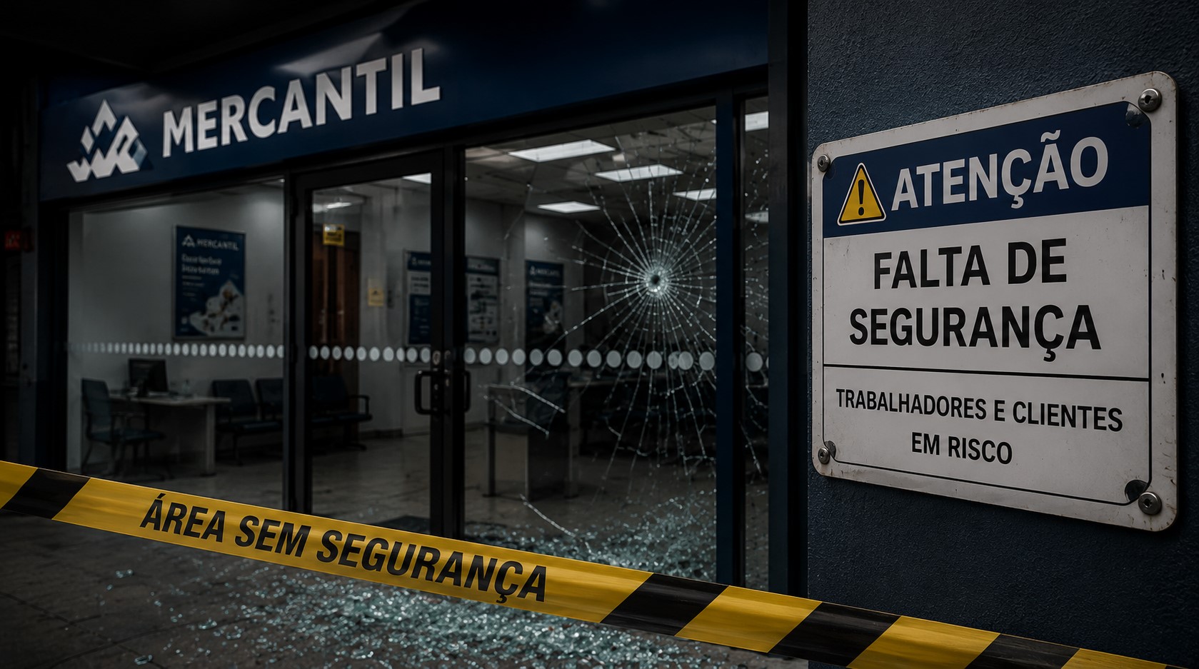 Falta de segurança nos postos de atendimento do Mercantil coloca trabalhadores em risco
