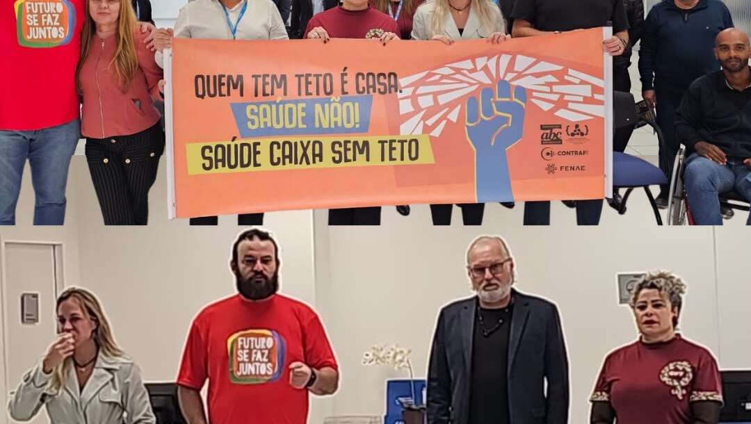Bancários do ABC dialogam com empregados sobre a defesa do Saúde Caixa em São Bernardo