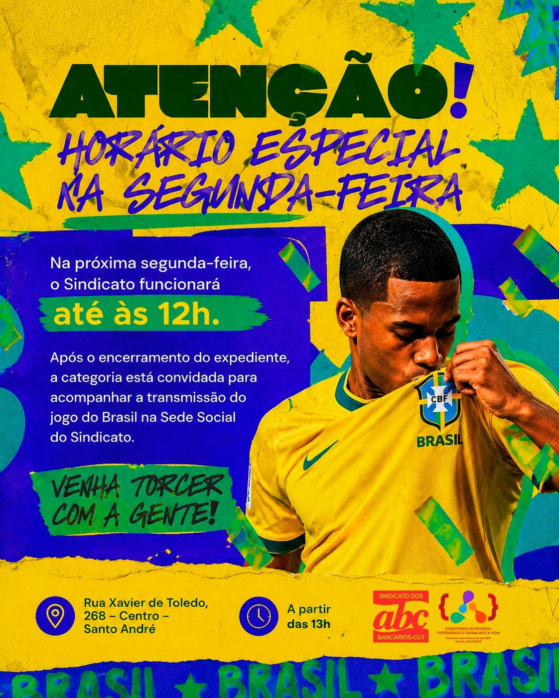 🇧🇷⚽ Atenção, bancários e bancárias!