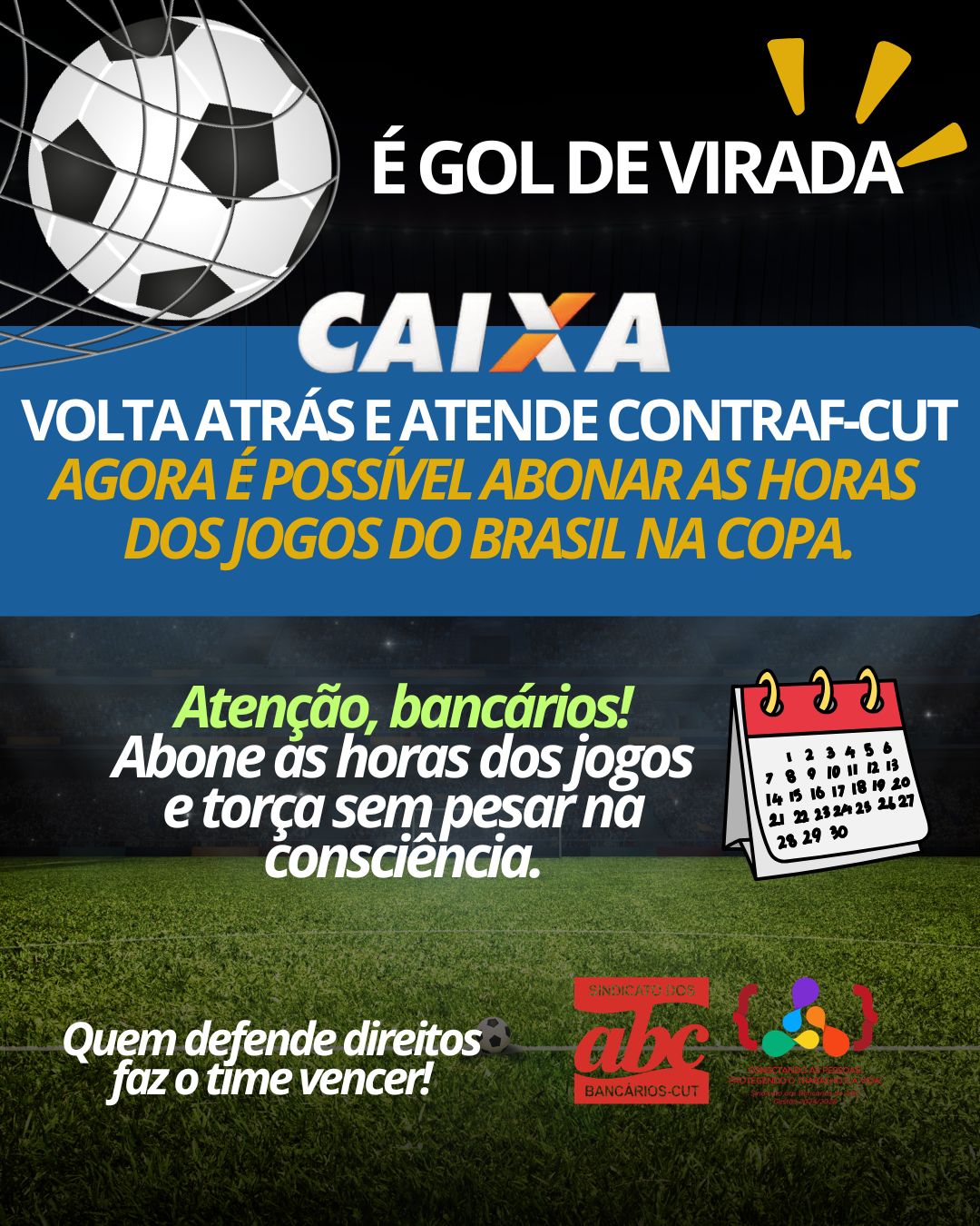 ⚽🥅 Mais uma vitória da mobilização!