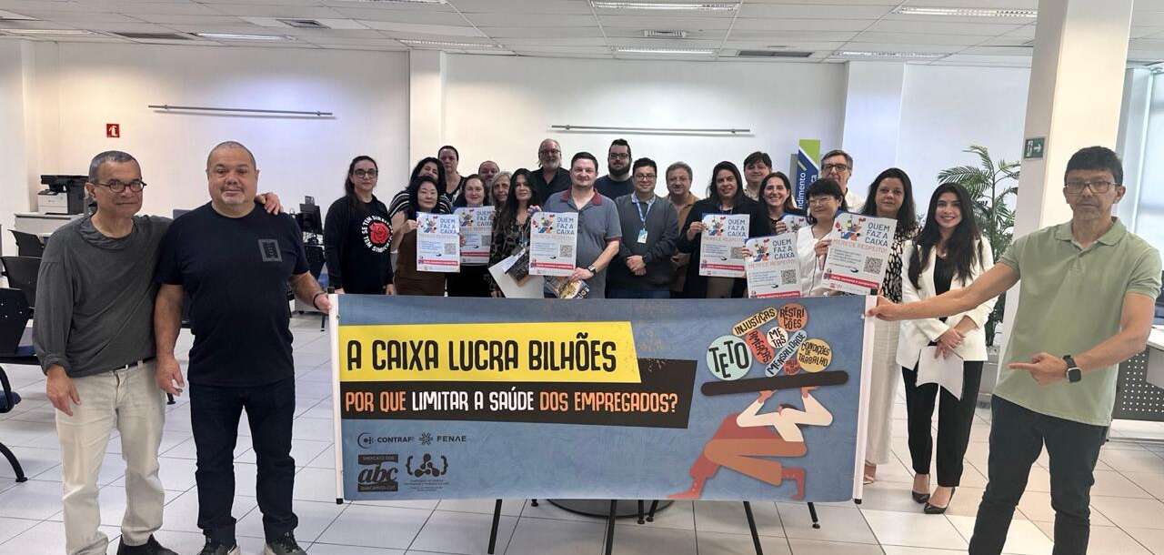 Sindicato dos Bancários do ABC realiza mobilização nas agências da Caixa em toda a região