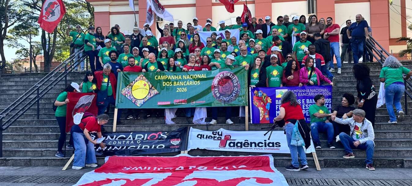 Caravana da FETEC-CUT/SP mobiliza o ABC e fortalece a Campanha Nacional dos Bancários 2026