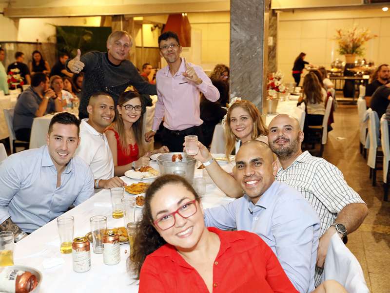 Jantar das agências 100% sindicalizadas no  Sindicato dos Bancários do ABC no restaurante Florestal. Avenida Maria Servidei Demarchi, 2.998 - São Bernardo do Campo/SP. Brasil_22_03_2018. Fotos Dino Santos.