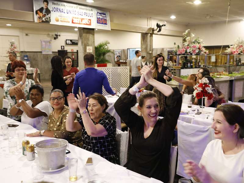 Jantar das agências 100% sindicalizadas no  Sindicato dos Bancários do ABC no restaurante Florestal. Avenida Maria Servidei Demarchi, 2.998 - São Bernardo do Campo/SP. Brasil_22_03_2018. Fotos Dino Santos.