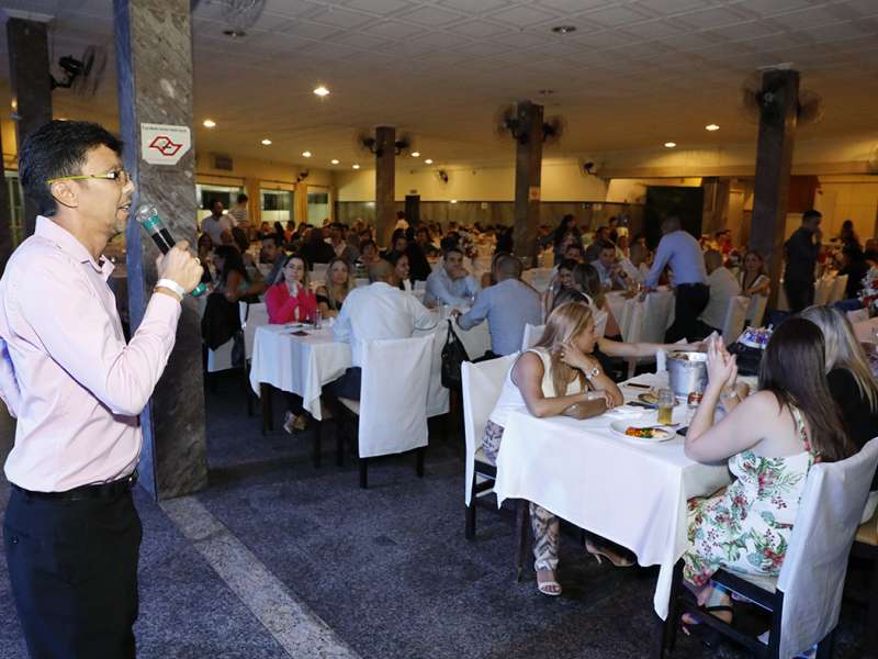 Jantar das agências 100% sindicalizadas no  Sindicato dos Bancários do ABC no restaurante Florestal. Avenida Maria Servidei Demarchi, 2.998 - São Bernardo do Campo/SP. Brasil_22_03_2018. Fotos Dino Santos.