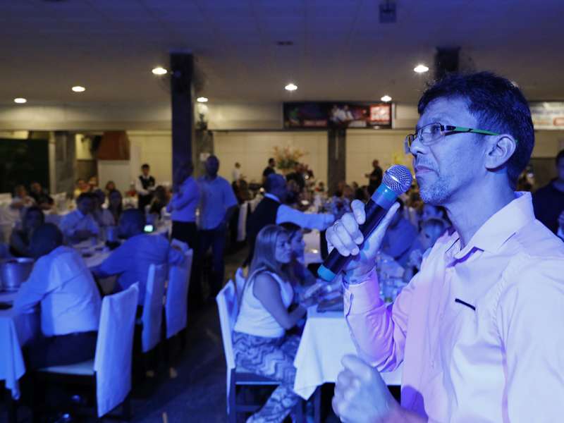 Jantar das agências 100% sindicalizadas no  Sindicato dos Bancários do ABC no restaurante Florestal. Avenida Maria Servidei Demarchi, 2.998 - São Bernardo do Campo/SP. Brasil_22_03_2018. Fotos Dino Santos.
