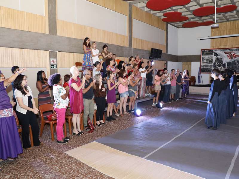 Apresentação da peça de teatro ponto corrente no centro de formação dos Bancários do ABC. Rua Cavier de Toledo, 268 - Centro de Santo André/SP. Brasil_25_03_2018. Fotos Dino Santos.