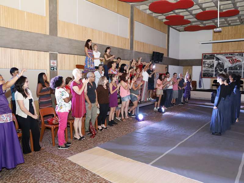 Apresentação da peça de teatro ponto corrente no centro de formação dos Bancários do ABC. Rua Cavier de Toledo, 268 - Centro de Santo André/SP. Brasil_25_03_2018. Fotos Dino Santos.
