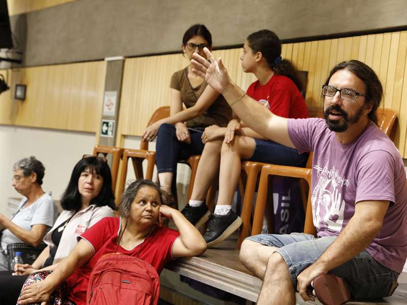 Apresentação da peça de teatro ponto corrente no centro de formação dos Bancários do ABC. Rua Cavier de Toledo, 268 - Centro de Santo André/SP. Brasil_25_03_2018. Fotos Dino Santos.