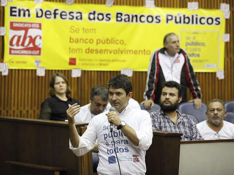 Audiência pública em defesa dos bancos públicos na Câmara Municipal de Santo André/SP. Brasil_19_09_2017. Fotos Dino Santos.