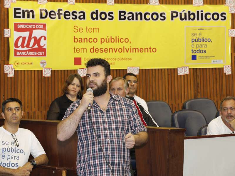 Audiência pública em defesa dos bancos públicos na Câmara Municipal de Santo André/SP. Brasil_19_09_2017. Fotos Dino Santos.