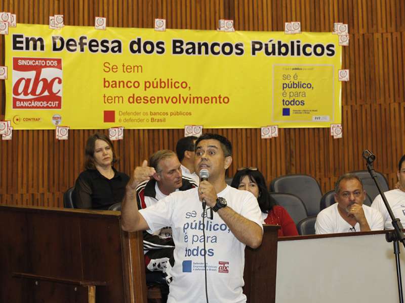 Audiência pública em defesa dos bancos públicos na Câmara Municipal de Santo André/SP. Brasil_19_09_2017. Fotos Dino Santos.