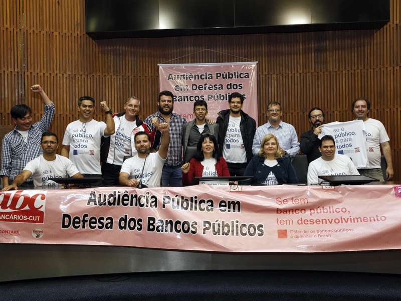 Audiência pública em defesa dos bancos públicos na Câmara Municipal de Santo André/SP. Brasil_19_09_2017. Fotos Dino Santos.
