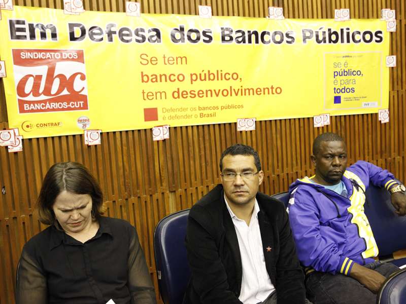 Audiência pública em defesa dos bancos públicos na Câmara Municipal de Santo André/SP. Brasil_19_09_2017. Fotos Dino Santos.