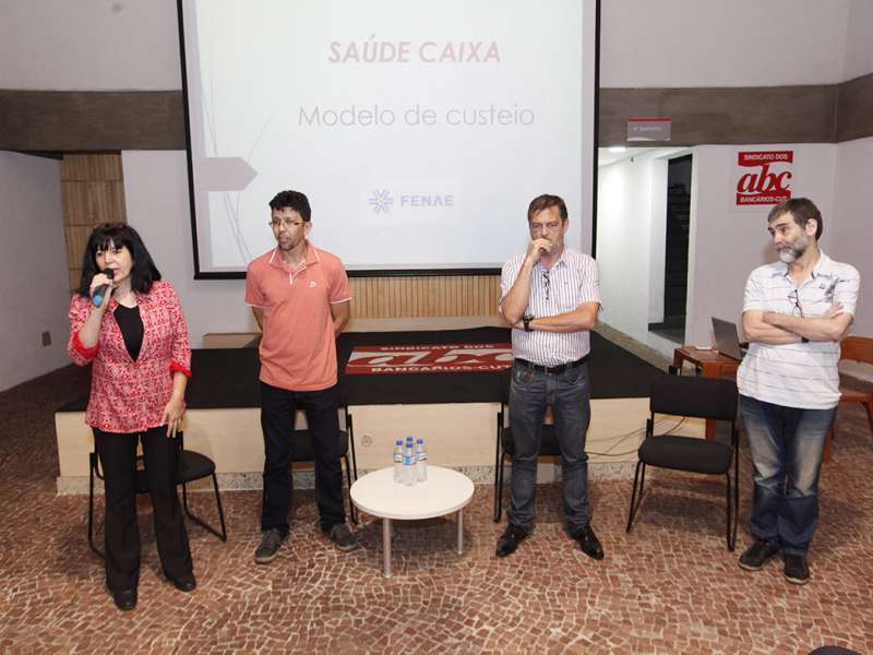 Debate sobre Saúde Caixa com Plínio Pavão (membro do GT Saúde Caixa) no Centro de Formação dos Bancários do ABC. Rua Xavier de Toledo, 268 - Centro de Santo André/SP. Brasil_26_09_2017. Fotos Dino Santos.