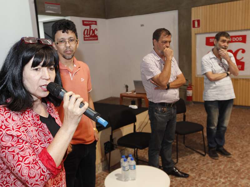 Debate sobre Saúde Caixa com Plínio Pavão (membro do GT Saúde Caixa) no Centro de Formação dos Bancários do ABC. Rua Xavier de Toledo, 268 - Centro de Santo André/SP. Brasil_26_09_2017. Fotos Dino Santos.