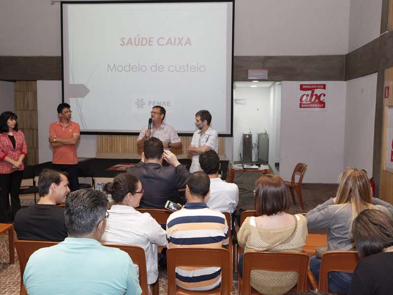Debate sobre Saúde Caixa com Plínio Pavão (membro do GT Saúde Caixa) no Centro de Formação dos Bancários do ABC. Rua Xavier de Toledo, 268 - Centro de Santo André/SP. Brasil_26_09_2017. Fotos Dino Santos.